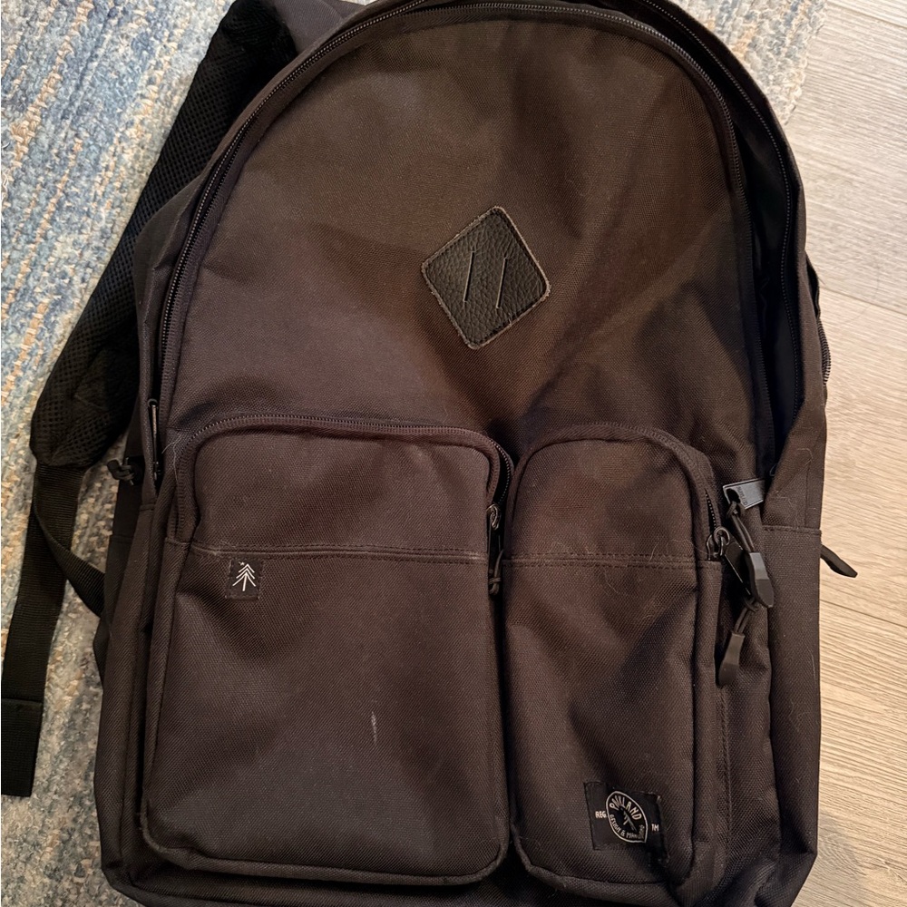Classic Black Backpack with Dual Front Pockets